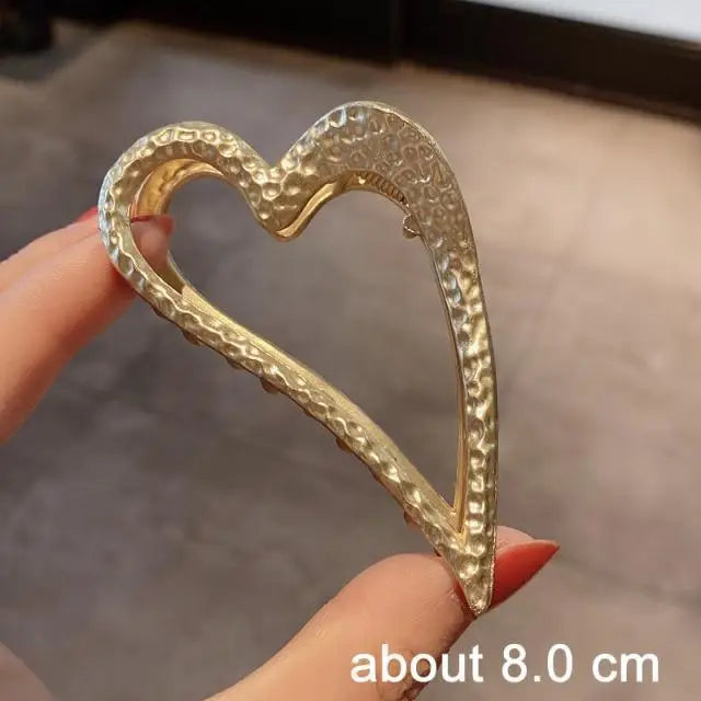 Stylish Gold Silver Hollow Geometric Metal Hair Claw For Women Elegant No Slip Claw Clip Hair Clamp Grips for Women