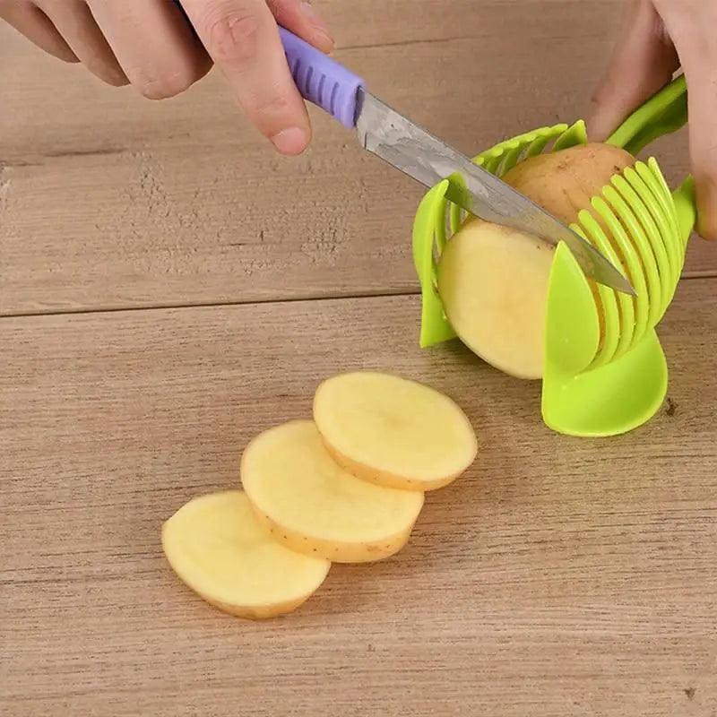 Stylish Handheld Kitchenware Tomato Slicer Bread Clip Fruit and Vegetable Cutter Potato Creative Gadget Kitchen