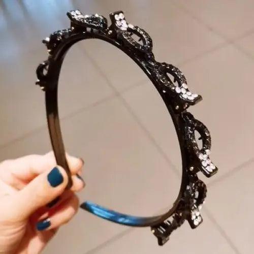 Stylish Pearl Rhinestone Braider Hair Band Weave Head Hoop Styling Tool Beaded Hair Headbands Fashion Double Bangs