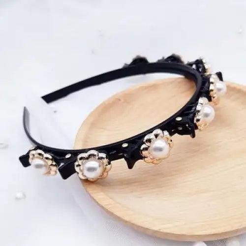 Stylish Pearl Rhinestone Braider Hair Band Weave Head Hoop Styling Tool Beaded Hair Headbands Fashion Double Bangs