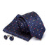 Stylish Silk Necktie With Pocket Square And Matching Cufflinks Set For Men Retro Formal Wear Necktie Set For Men