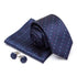 Stylish Silk Necktie With Pocket Square And Matching Cufflinks Set For Men Retro Formal Wear Necktie Set For Men - 5