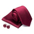 Stylish Silk Necktie With Pocket Square And Matching Cufflinks Set For Men Retro Formal Wear Necktie Set For Men - 1