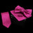 Stylish Solid Color Polyester Tie Bowtie Handkerchief Cufflinks Set For Men Butterfly Wedding Party Necktie Men’s