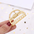 Stylish Solid Color Retro Women Hair Claw Moon Heart Geometric Shapes Hair Clips For Women Cute Metal Gold Hair