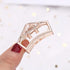 Stylish Solid Color Retro Women Hair Claw Moon Heart Geometric Shapes Hair Clips For Women Cute Metal Gold Hair