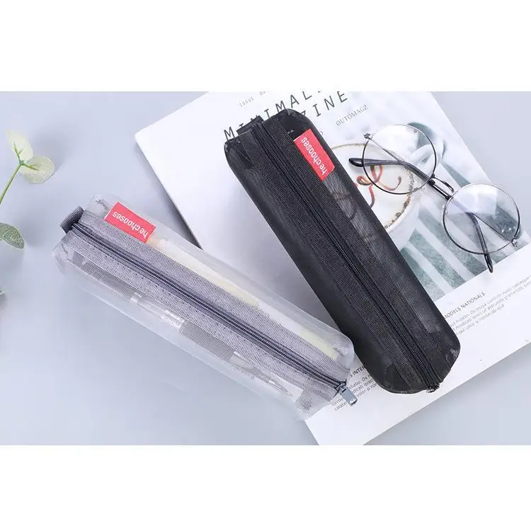 Stylish Transparent Office Pencil Case Simple Design Pen Bags Cute Storage Lightweight Pencil Bags For Student