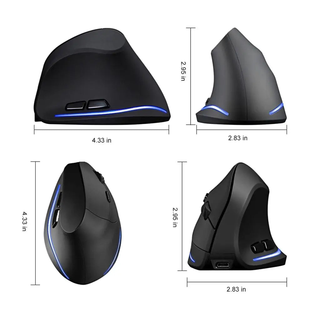 Stylish Vertical Wireless Mouse Game Rechargeable Ergonomic Mouse Modern Design RGB Optical USB Mice For Windows Mac