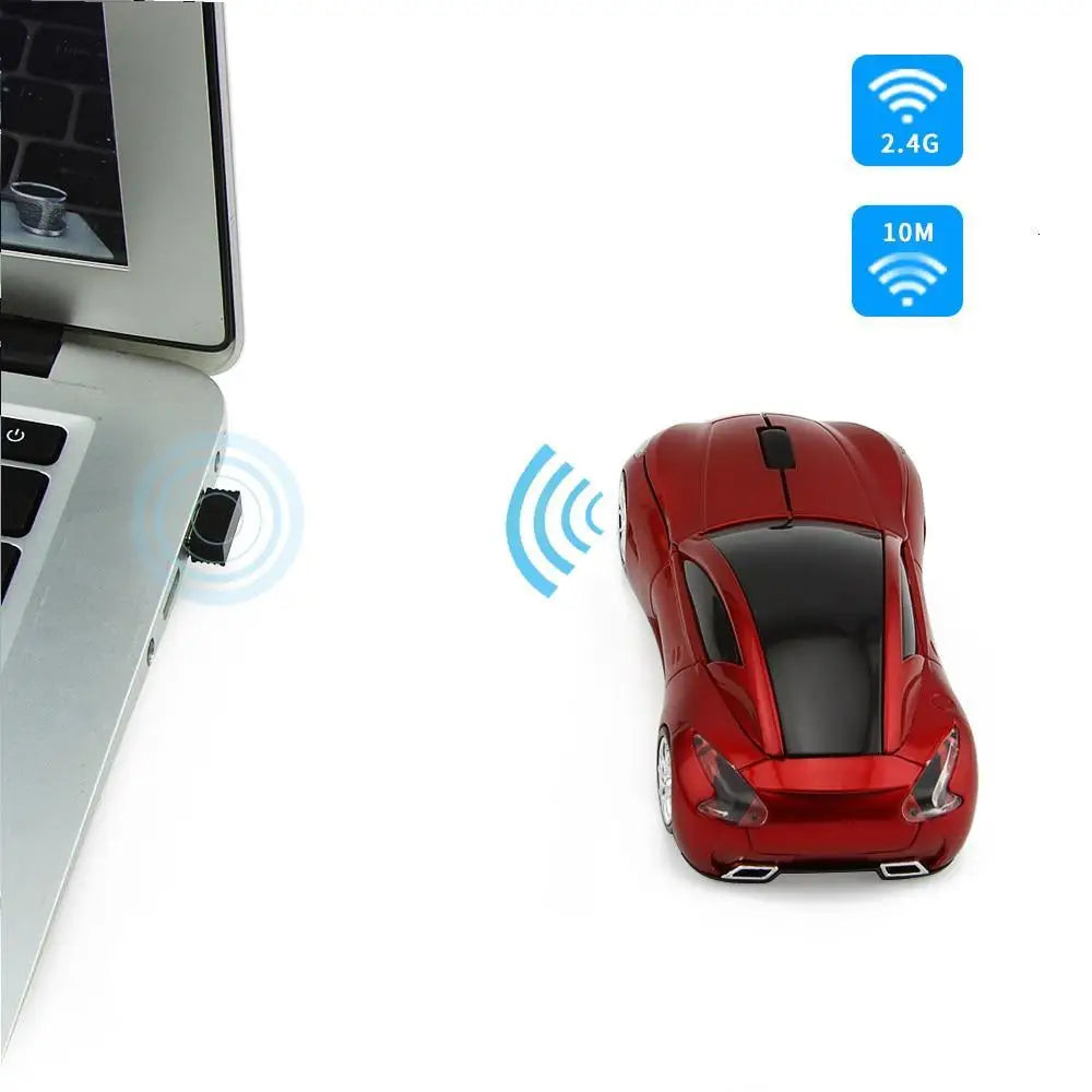 Stylish Wireless Computer Car Shape Mouse Mini 3D Ergonomic PC Gamer Mouse Retro Optical Mice 1600 DPI USB Receiver