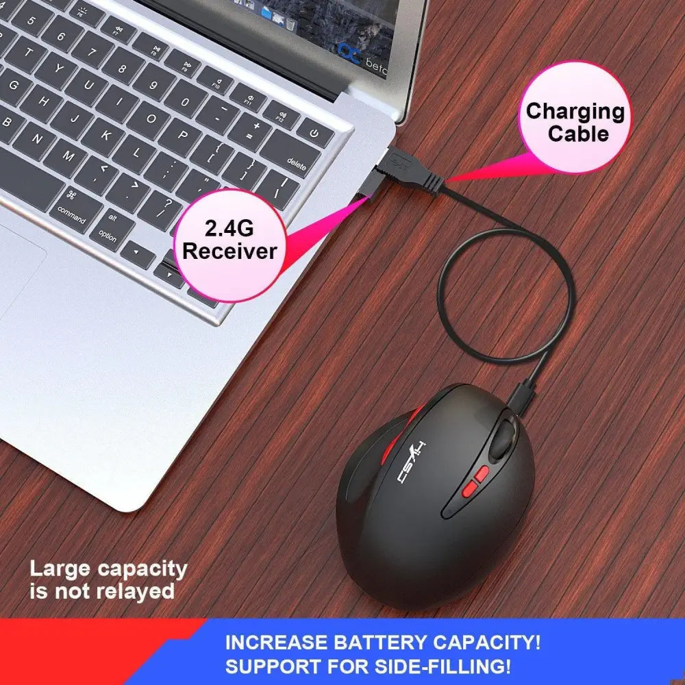 Stylish Wireless Gaming Mouse Vertical Ergonomic Rechargeable Gamer Mouse Classic USB 7 Key Magic Mouse For PC Laptop