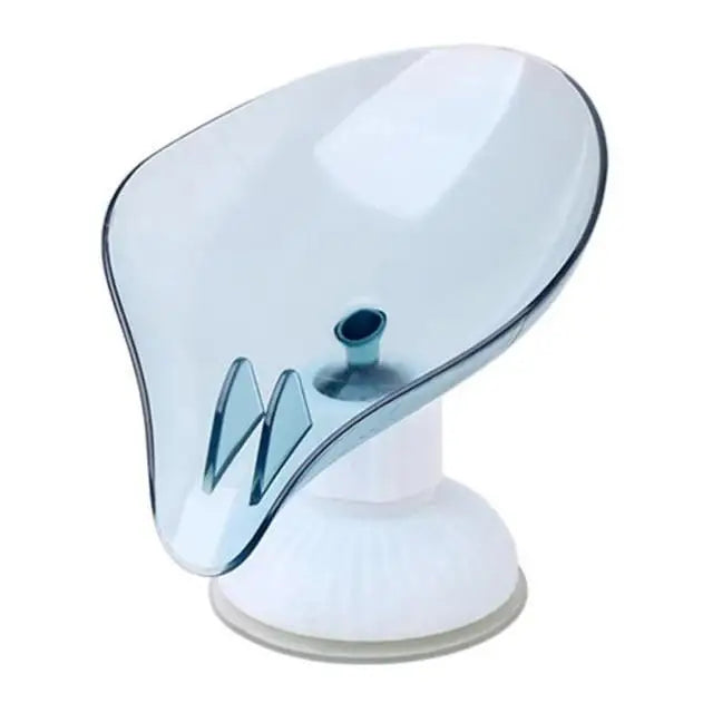 Suction Cup Soap Dish Holder Leaf - Shape Self - Draining Soap Saver Box Not Punched for Shower Bathroom Kitchen Soap