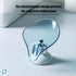 Suction Cup Soap Dish Holder Leaf - Shape Self - Draining Soap Saver Box Not Punched for Shower Bathroom Kitchen Soap