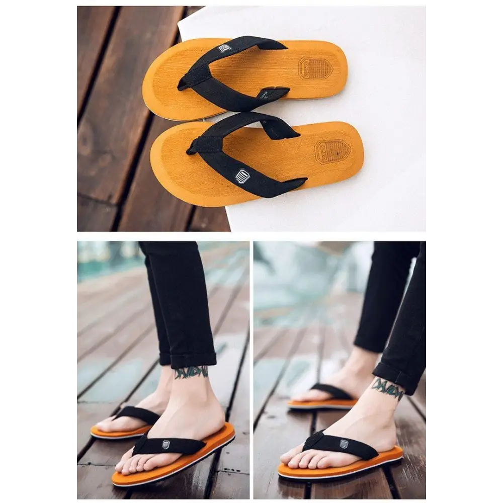 Summer Casual Bright Color Men Outdoor Flip Flops High Quality Beach Sandals Anti - Slip Cool Slippers For Men Indoor