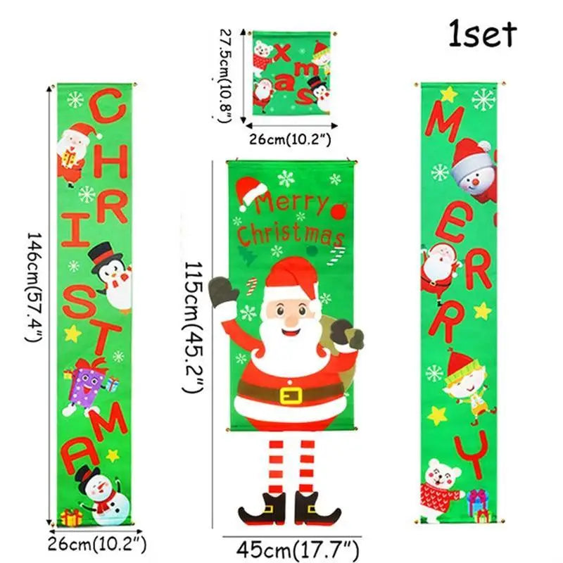 Super Cute Merry Christmas Decorations For Home Ornaments Garland New Year Xmas Door Decor Hanging Cloth Gifts