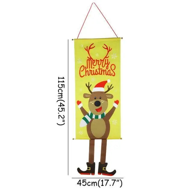 Super Cute Merry Christmas Decorations For Home Ornaments Garland New Year Xmas Door Decor Hanging Cloth Gifts - 1pcs