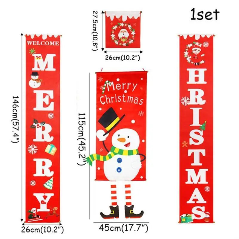 Super Cute Merry Christmas Decorations For Home Ornaments Garland New Year Xmas Door Decor Hanging Cloth Gifts