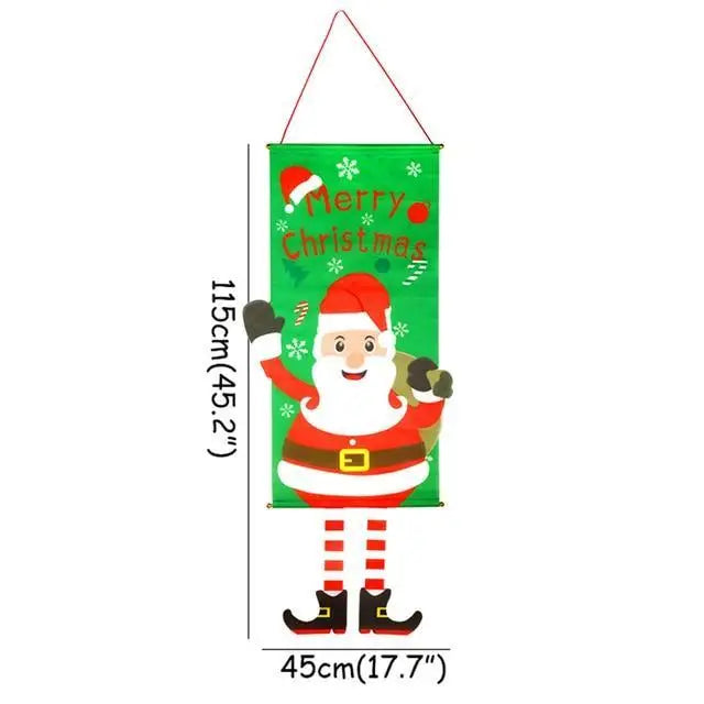 Super Cute Merry Christmas Decorations For Home Ornaments Garland New Year Xmas Door Decor Hanging Cloth Gifts - 1pcs