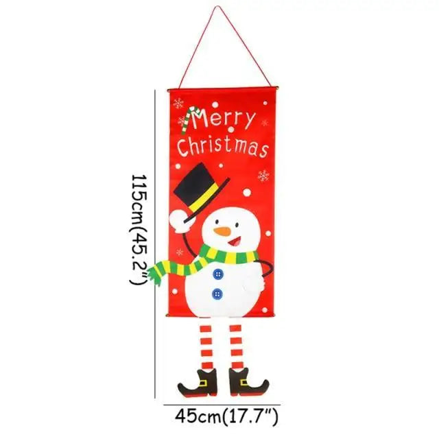 Super Cute Merry Christmas Decorations For Home Ornaments Garland New Year Xmas Door Decor Hanging Cloth Gifts - 1pcs