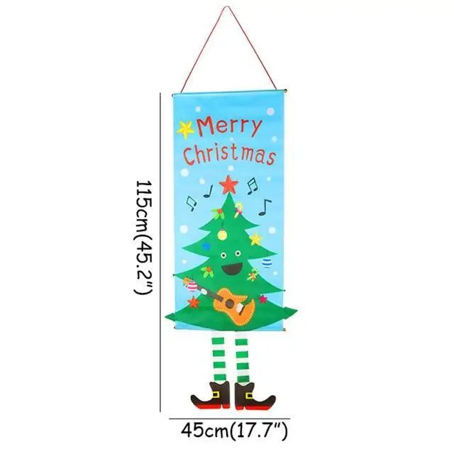 Super Cute Merry Christmas Decorations For Home Ornaments Garland New Year Xmas Door Decor Hanging Cloth Gifts - 1pcs