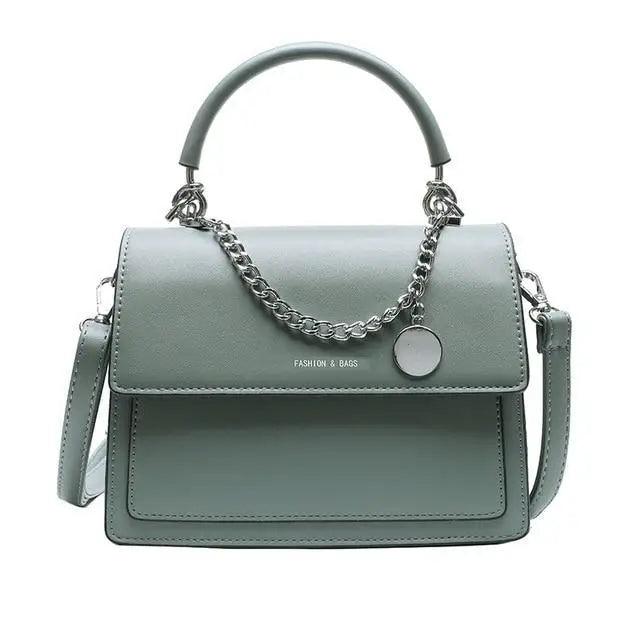 Super Stylish Square bag For Females High quality PU Leather Women’s Designer Handbag Travel Shoulder Bag - Green