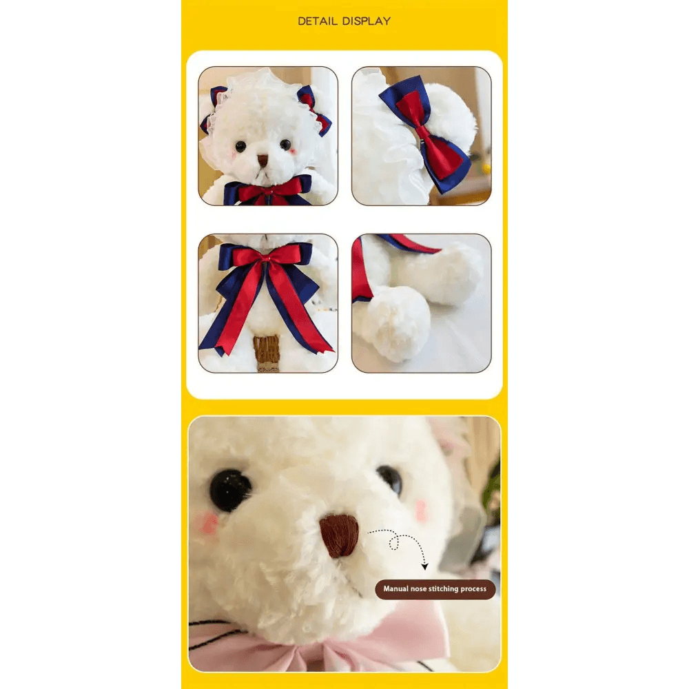 Superior Quality Cute Teddy Bear With Dress Plush Doll Stuffed Animals Kids Toys Room Decor Christmas,VE Valentine