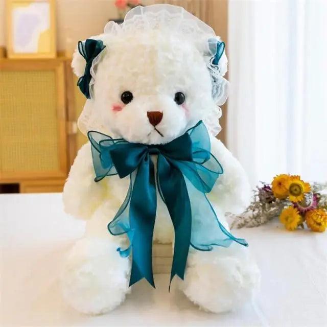 Superior Quality Cute Teddy Bear With Dress Plush Doll Stuffed Animals Kids Toys Room Decor Christmas,VE Valentine