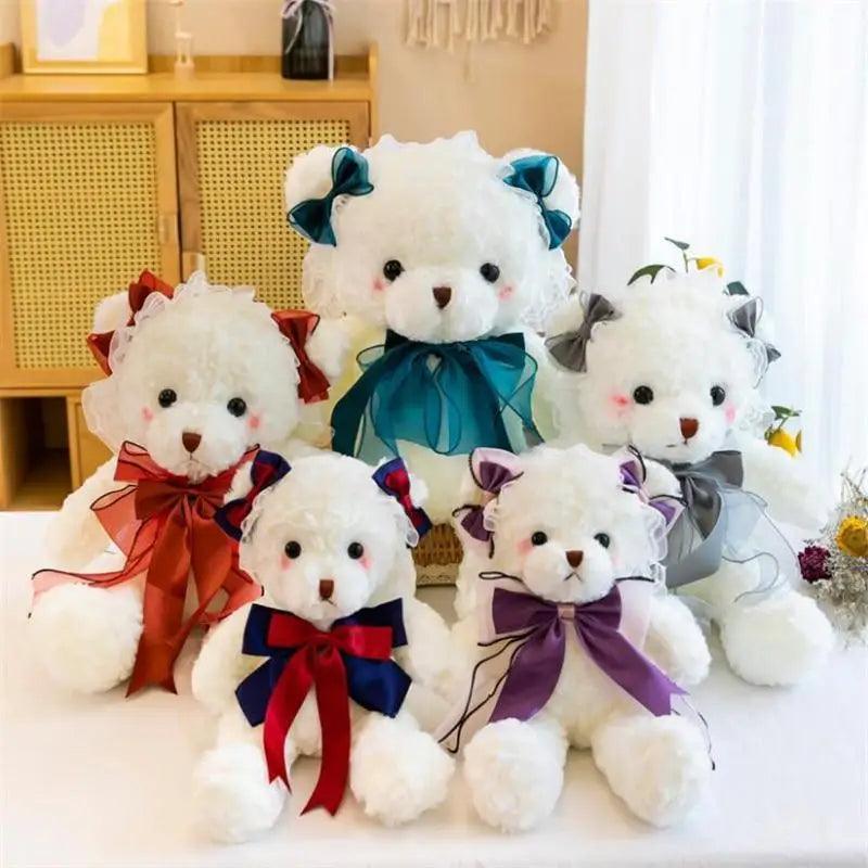 Superior Quality Cute Teddy Bear With Dress Plush Doll Stuffed Animals Kids Toys Room Decor Christmas,VE Valentine