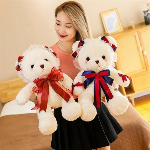 Superior Quality Cute Teddy Bear With Dress Plush Doll Stuffed Animals Kids Toys Room Decor Christmas,VE Valentine