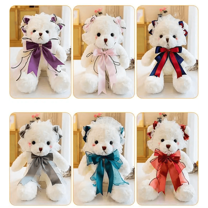 Superior Quality Cute Teddy Bear With Dress Plush Doll Stuffed Animals Kids Toys Room Decor Christmas,VE Valentine