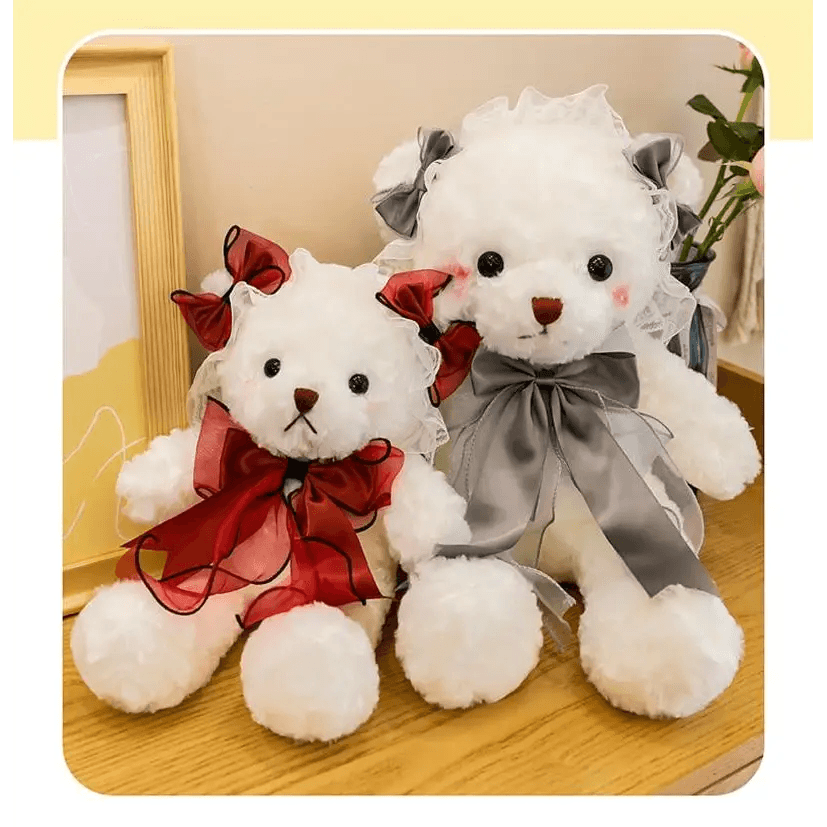 Superior Quality Cute Teddy Bear With Dress Plush Doll Stuffed Animals Kids Toys Room Decor Christmas,VE Valentine