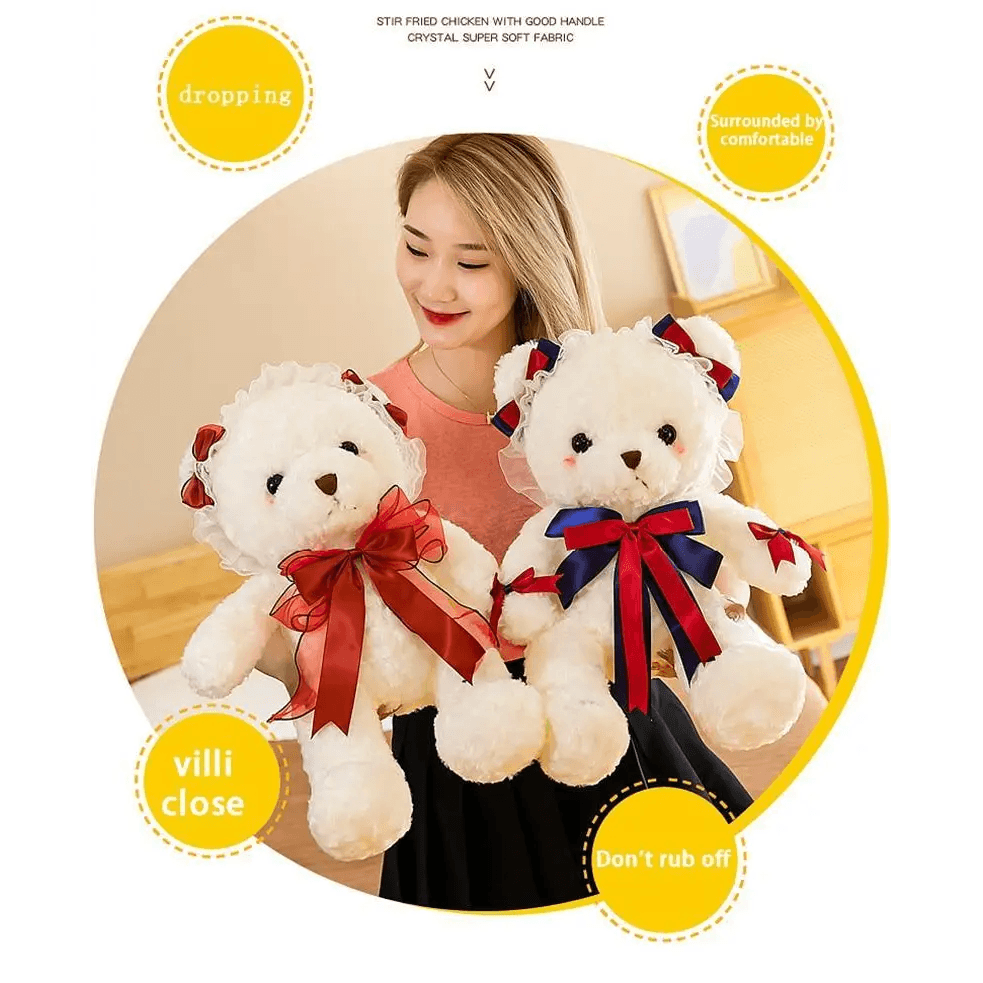 Superior Quality Cute Teddy Bear With Dress Plush Doll Stuffed Animals Kids Toys Room Decor Christmas,VE Valentine