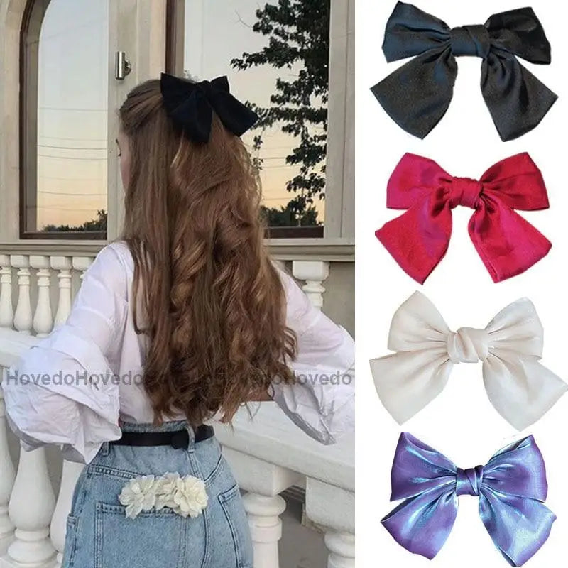 Sweet Children Big Bows Hair Clip Hair Accessories Satin Silk Princess Bow Hair For Girls New Design Hair Clips