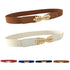 Thin Elastic Stretch Women Buckle Skinny Fashion Belts Metal Leaf Buckle Design Belts For Ladies - STIL7698NCVXN