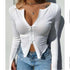 Top fashion Women Ribbed Knitted Long Sleeve Elegant Cute Fashion Crop Tops for Summer - ALLURELATION - 578, crop tops, Cute crop tops, elegant crop tops, Fashion Crop top, fashion crop tops, Fashion tops, summer crop tops, women Crop top, women crop tops, women T shirts, Womens clothing - Stevvex.com