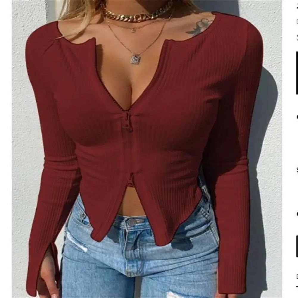 Top fashion Women Ribbed Knitted Long Sleeve Elegant Cute Fashion Crop Tops for Summer - ALLURELATION - 578, crop tops, Cute crop tops, elegant crop tops, Fashion Crop top, fashion crop tops, Fashion tops, summer crop tops, women Crop top, women crop tops, women T shirts, Womens clothing - Stevvex.com