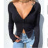 Top fashion Women Ribbed Knitted Long Sleeve Elegant Cute Fashion Crop Tops for Summer - ALLURELATION - 578, crop tops, Cute crop tops, elegant crop tops, Fashion Crop top, fashion crop tops, Fashion tops, summer crop tops, women Crop top, women crop tops, women T shirts, Womens clothing - Stevvex.com