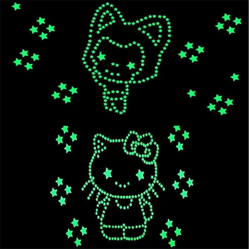 Top Quality 50pcs 3D Stars Glow In The Dark Wall Stickers Luminous Fluorescent Wall Stickers For Kids Baby Room Bedroom