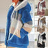 Top Quality Plus Size Jacket Women Autumn Winter Long Sleeve Color Block Zipper Fluff Hooded Warm Coat Jacket