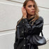 Top Quality Punk Style Women Autumn Leather Jacket Turn - down Collar Streetwear Cool Jackets Ladies Pocket Oversized