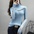 Top Quality Turtleneck Sweater Slim For Females Long - Sleeved Perspective Net Knitwear Bright Pull Ladies Sweaters