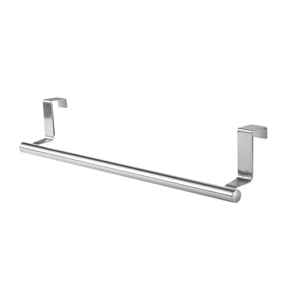 Towel Rack Over Door Towel Bar Hanging Holder Stainless Steel Bathroom Kitchen Cabinet Towel Rag Rack Shelf Hanger Tool