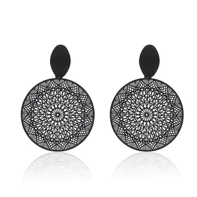 Trendy Exquisite Metal Dangle Drop Earrings for Women And Girl Fashionable Round And Long Earrings Female Stylish