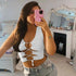 Trendy fashion styles cute summer Hollow Out Lace Up Patchwork Tank Crop Top flattering tops Summer Clothes - ALLURELATION TOPS - 578, best fashion, best tank tops, bralette top outfit, burgandy top outfit, casual tops, classy tops, cool tops, cute outfits fashion, cute tops for fall, designer tops, Fashion Tank TTops, Gifts for girlfriends, metalic top, outfit tops, shirts tops, stylish tops, summer tops, top fashion, tops summer, women Tops, womens tops casual - Stevvex.com