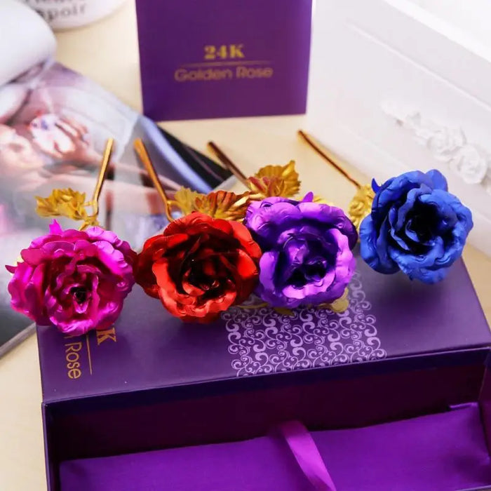 Trendy Flower Gift for Loved ones 24K Gold Rose Gift Big Rose with Gift Box Best Gift for Girlfriend Valentines Day - ALLURELATION - 24k Gold roses, 580, anniversary giff, Christmas gifts, gifts, Gifts For Girls, gifts for mother day, home decoration roses, Roses, Valentine's Day Gift, Women Anniversary gifts, Women birthday gifts - Stevvex.com