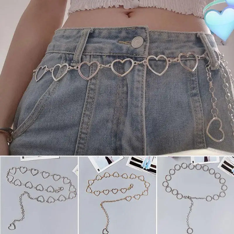 Trendy Heart Shaped Design Body Long Chain Ladies Belts Modern Metal Waist Chain Love Belts For Women - STEVVEX Fashion - 702, adjustable belt, belt, belt for girls, belt for women, belts, body link belt, chain belt, charming belt, classic belt, elegant belt, fashion belt, heart chain belt, hollow heart belt, long tassel belt, new design belt, party belt, trendy belt, unique belt, women belt - Stevvex.com