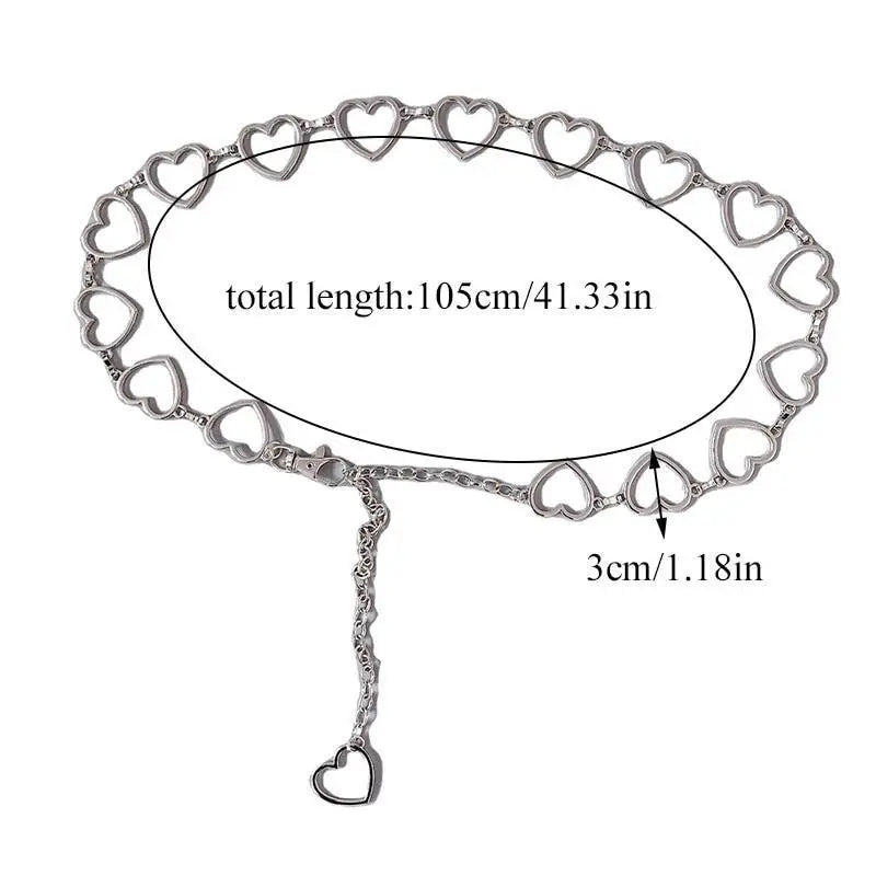 Trendy Heart Shaped Design Body Long Chain Ladies Belts Modern Metal Waist Chain Love Belts For Women - STEVVEX Fashion - 702, adjustable belt, belt, belt for girls, belt for women, belts, body link belt, chain belt, charming belt, classic belt, elegant belt, fashion belt, heart chain belt, hollow heart belt, long tassel belt, new design belt, party belt, trendy belt, unique belt, women belt - Stevvex.com