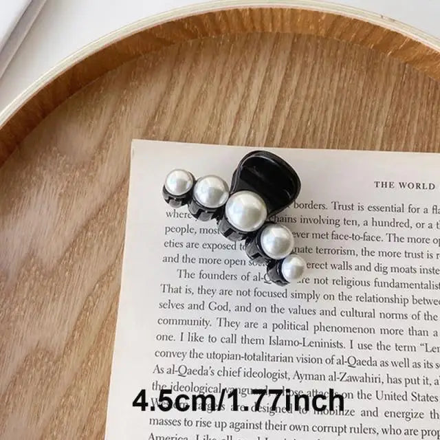 Trendy Mini Round Pearl Hair Claws for Women Elegant hic Barrettes Claw Crab Hairpins Styling Fashion Hair Accessories