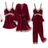 2021  Trendy New Four Pieces Warm Winter Pajamas Sets Women Sexy Lace Robe Pajama Sleepwear Suit Sleeveless Nightwear - Treko - 2021 pajamas, 2021 trends, birthday gifts, comfortable pajamas, family set pajamas, fashion 2021, fashionable pajamas, new trend 2021, pajamas 2021, pajamas for women, trends 2021, trendy pajamas, trendy pajamas 2021, trendy pajamas for women, winter pajamas, winter pajamas 2021, winter women pajamas, women pajamas- Stevvex.com