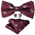 Trendy Patterned Silk Jacquard Plaid Bowtie With Pocket Square And Cufflinks Set For Men Unique Butterfly Party Wedding