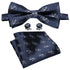 Trendy Patterned Silk Jacquard Plaid Bowtie With Pocket Square And Cufflinks Set For Men Unique Butterfly Party Wedding